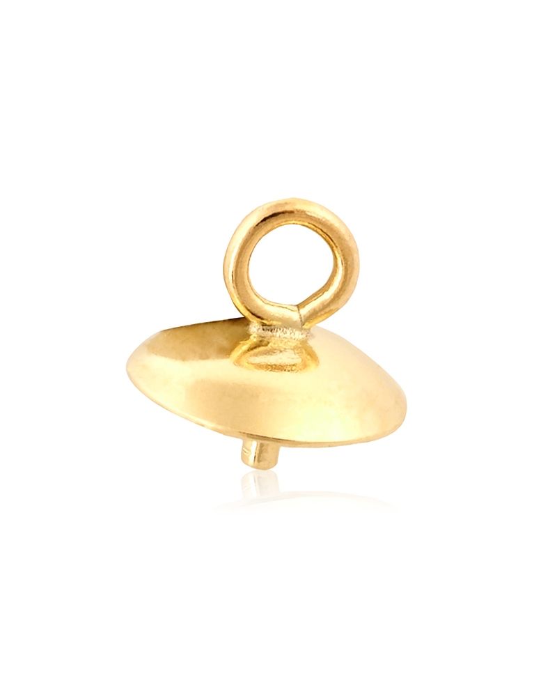 14K Yellow Gold Pearl Drop Cup+Peg 5mm