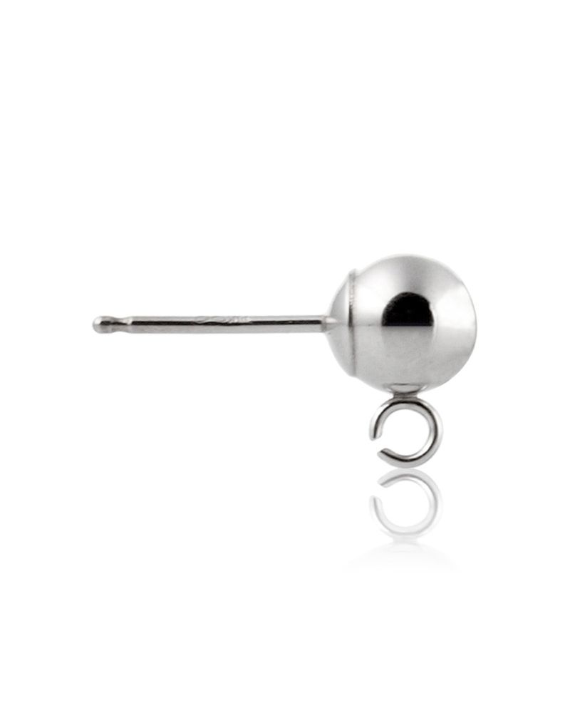 14K White Gold Ball Earring / Rop 5mm (074Ber93500175)