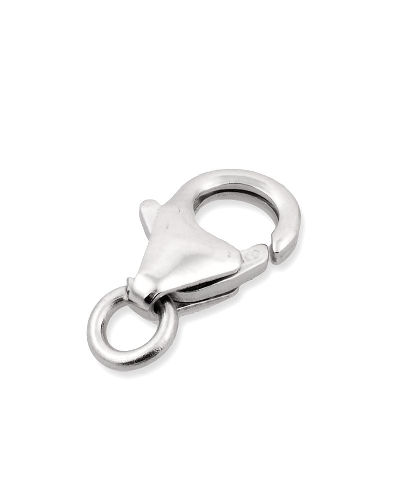 14K White Gold Trigger Clasp W/Open Ring 10mm