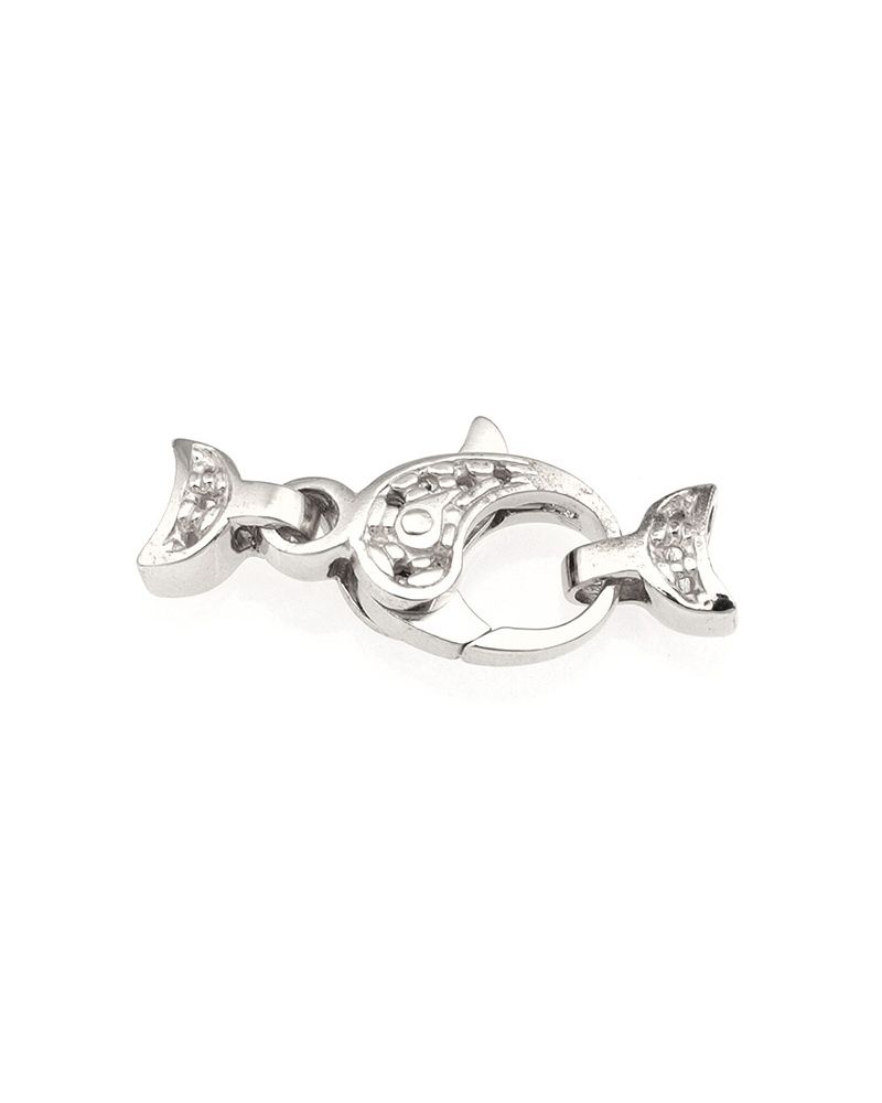 18K White Gold Small Fishlock Clasp 8mm