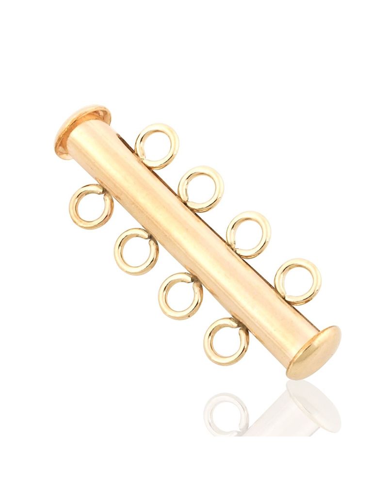 Yellow Gold Filled Tube Clasp 4 Rows