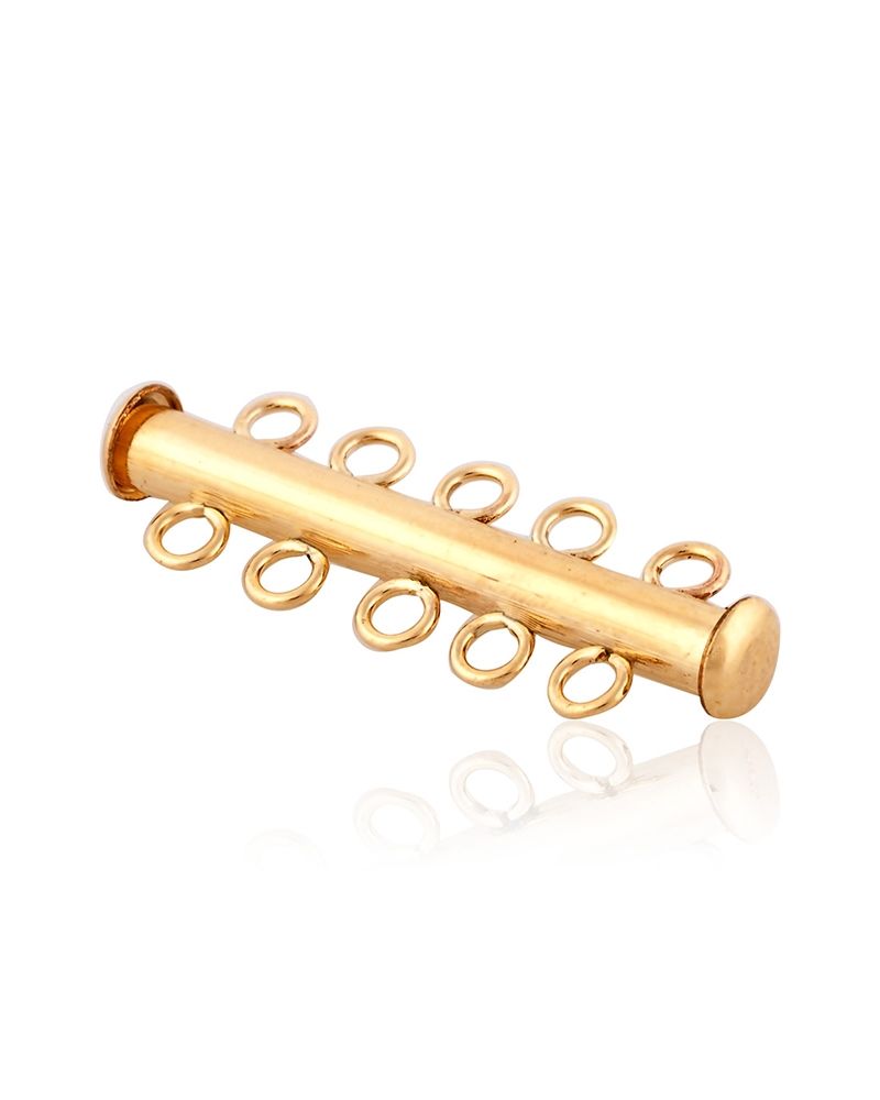 Yellow Gold Filled Tube Clasp 5 Rows