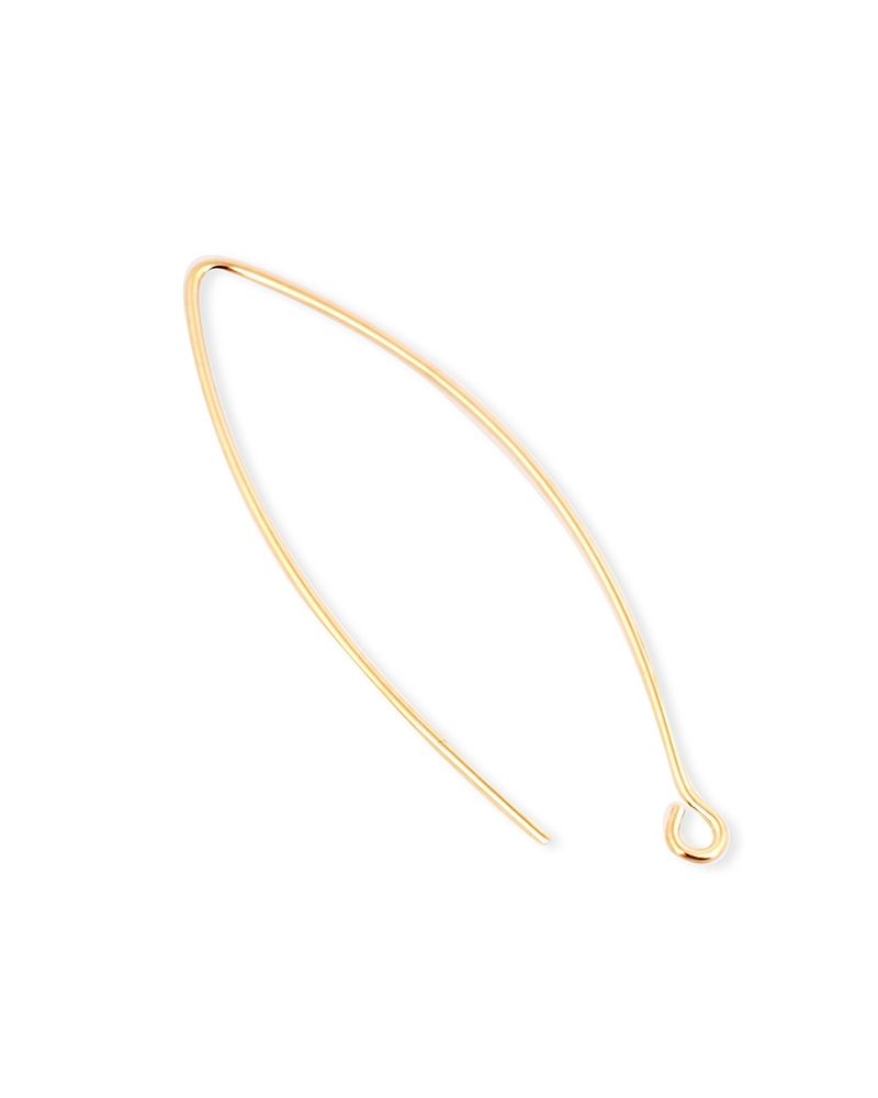 Yellow Gold Filled Eye Shaped Large Ear Wire 0.8mm