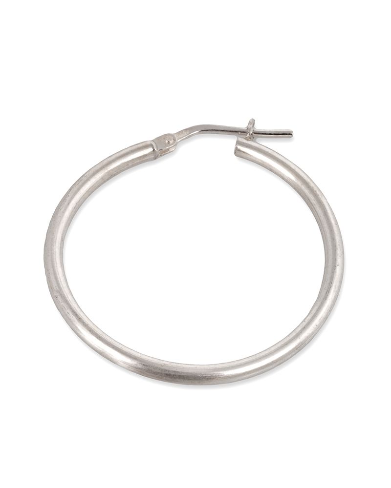 925 Sterling Silver Hoop Tube Earring 2X20mm With Lever Hinge