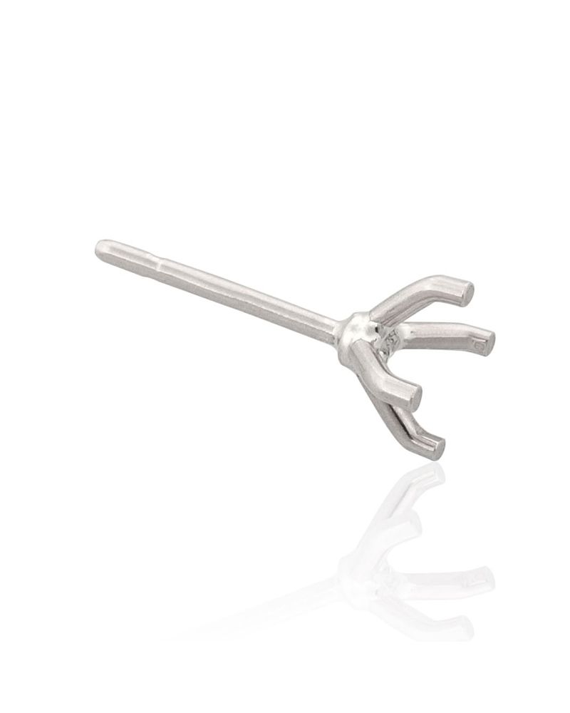 18K White Gold Round Martini Setting Earring 4.5mm (49051-09Fe-000)