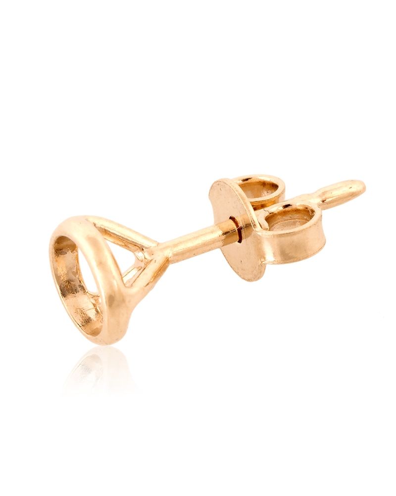 18K White Gold Martini Cast Earring + Earnut 4.3mm (30Pt)