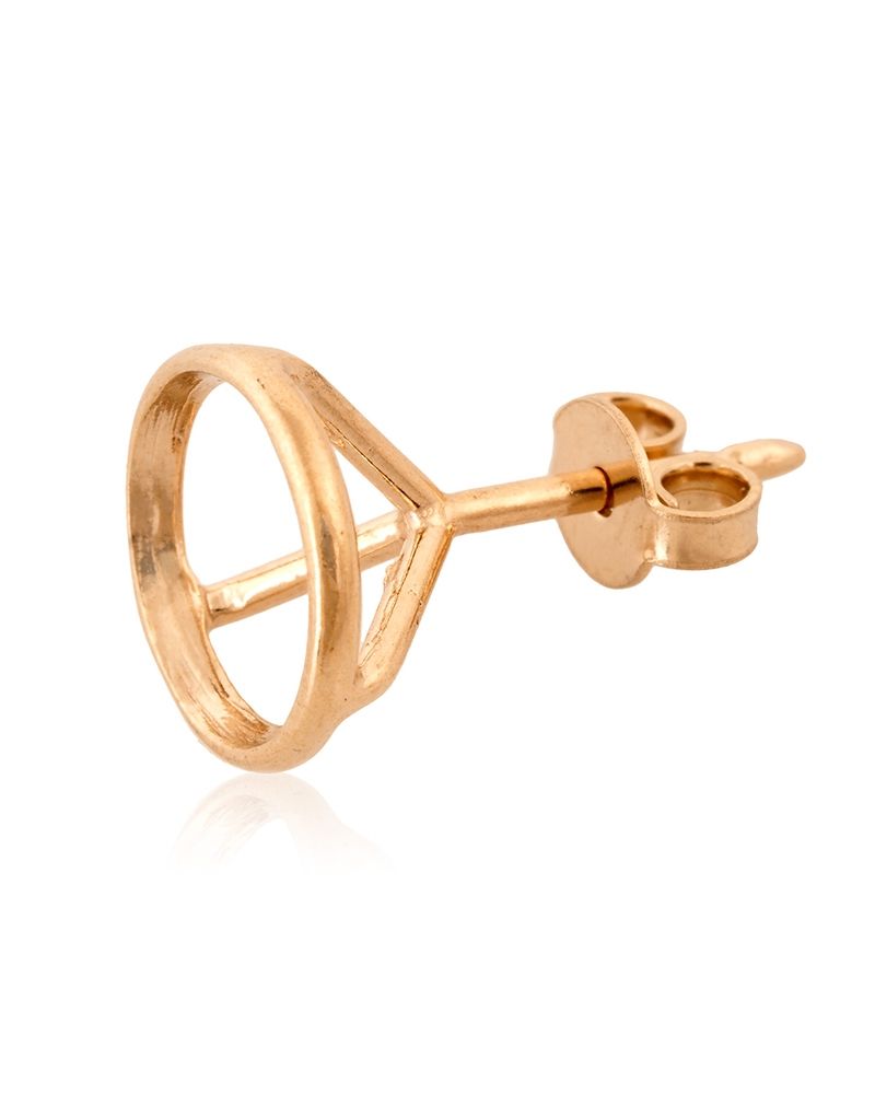 18K White Gold Martini Cast Earring + Earnut 8mm (2Ct)