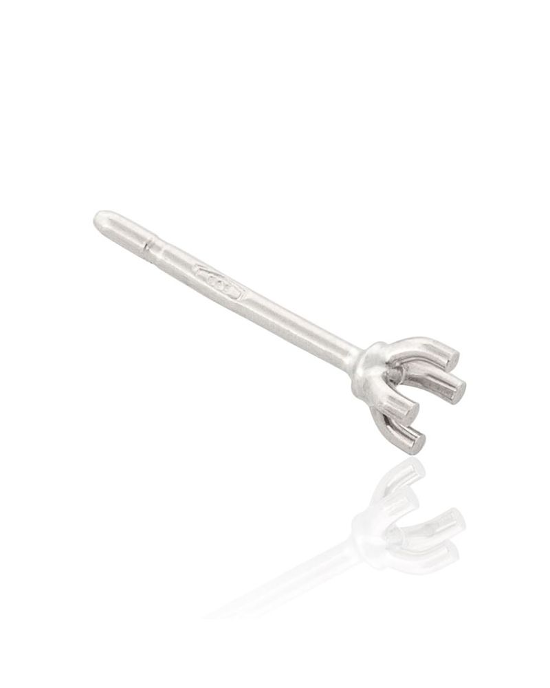 14K White Gold Martini Setting Stud Earring 15Pt (3.4mm)