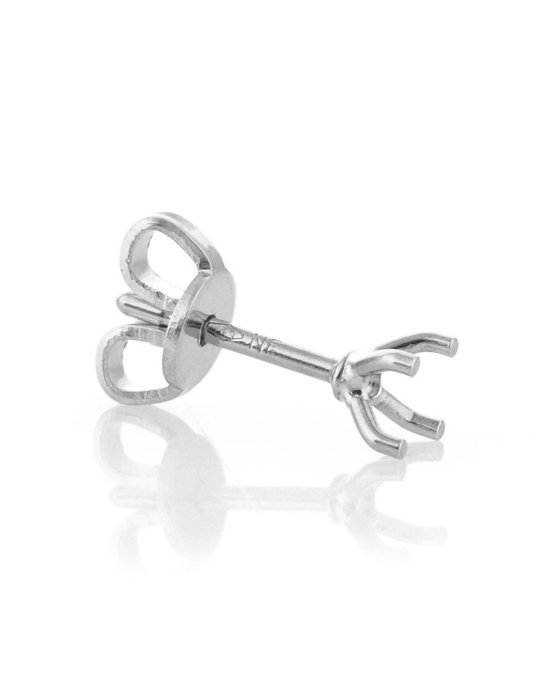 18K White Gold Martini Cast Earring 15Pt