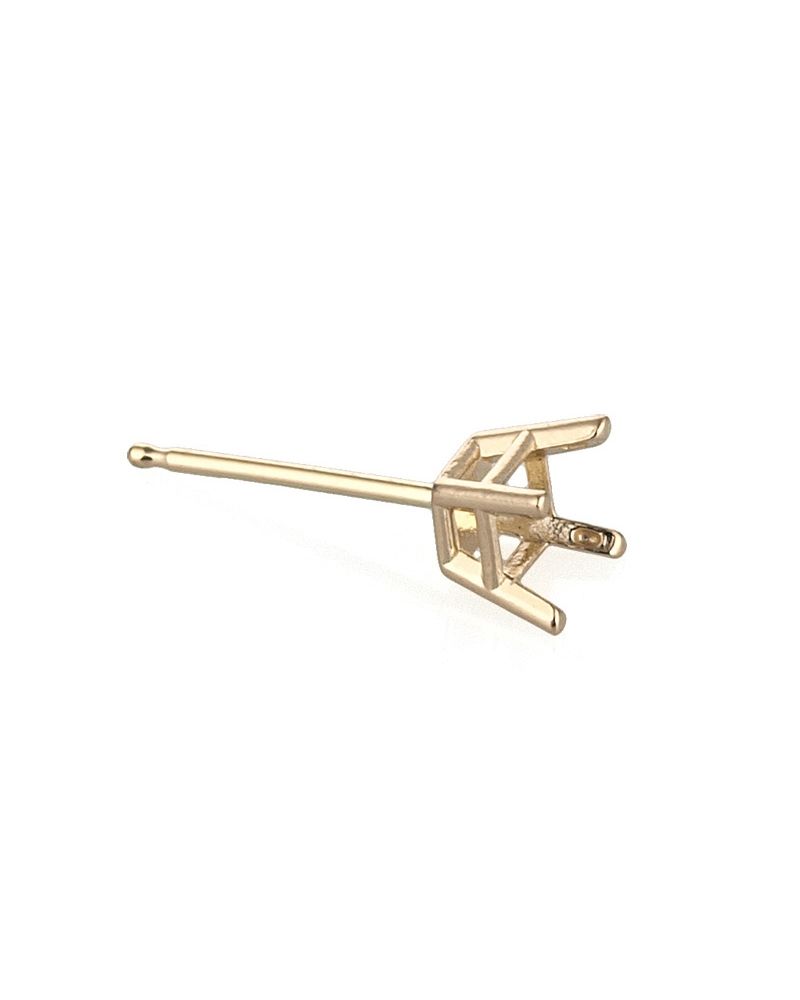 14K Yellow Gold Prin Cast Basket Earring 3mm (30612-02Fa-000)