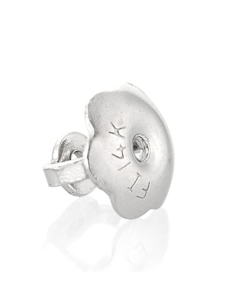 14K White Gold Large Threaded Earnut For 0.7mm Post