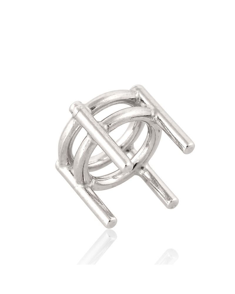 18K White Gold 4-Prong Round Basket Setting 6.7mm