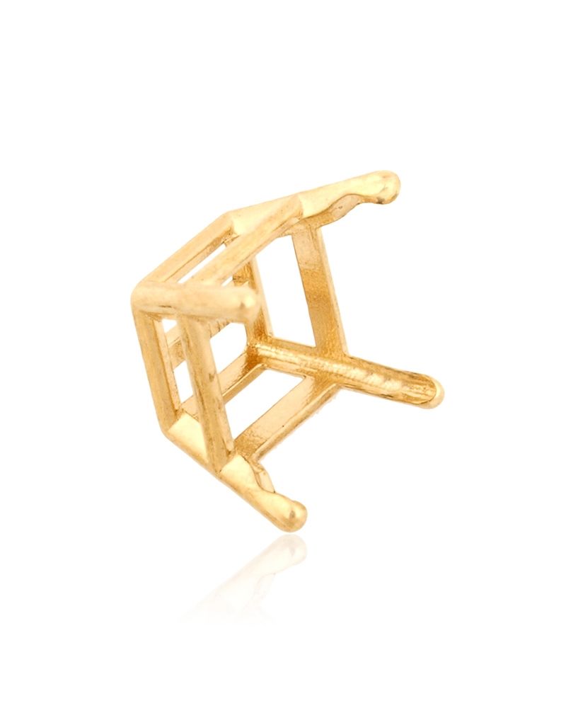 14K Yellow Gold Square 4-Prong W/Seats Basket Cast 1Ct (6mm) (14K4138P)