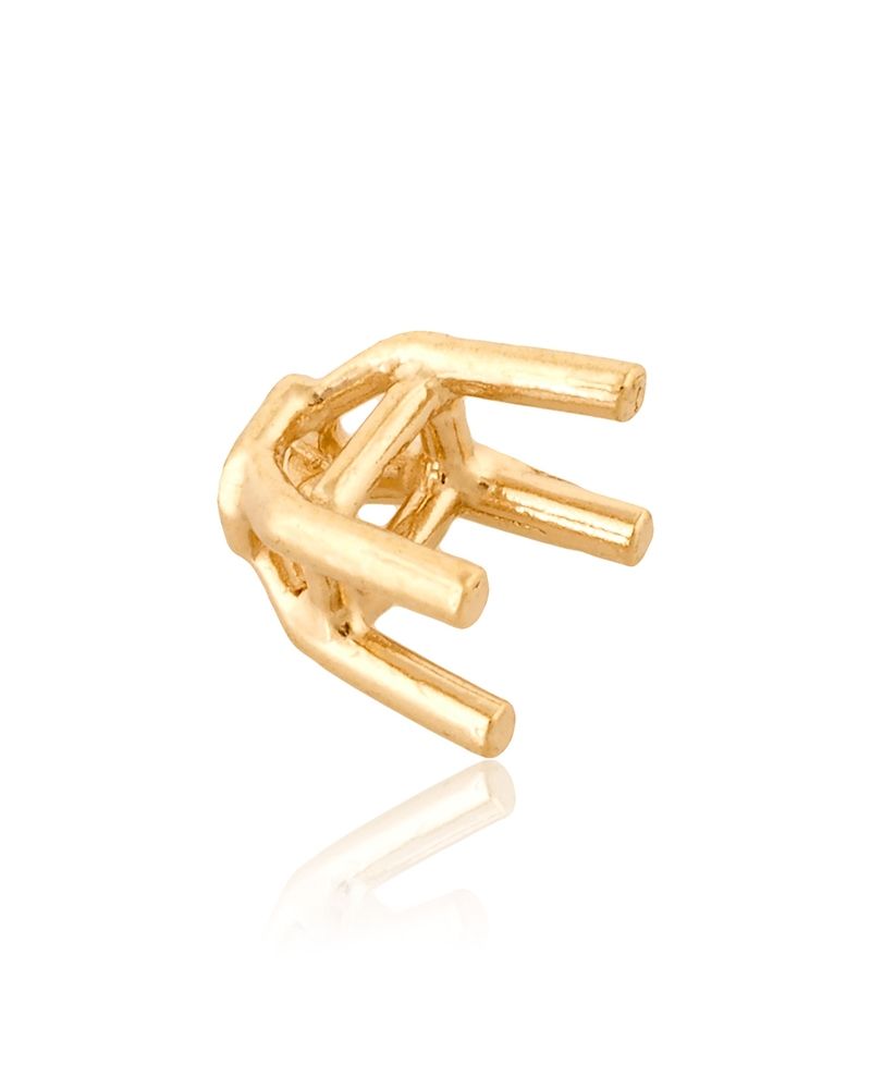 18K White Gold Emerald Basket Setting 3X4mm