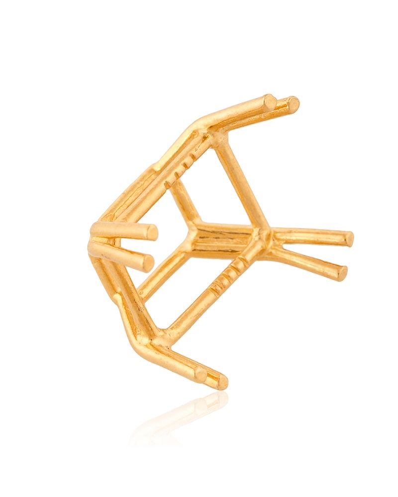 18K Yellow Gold Emerald Basket Setting 7X11mm