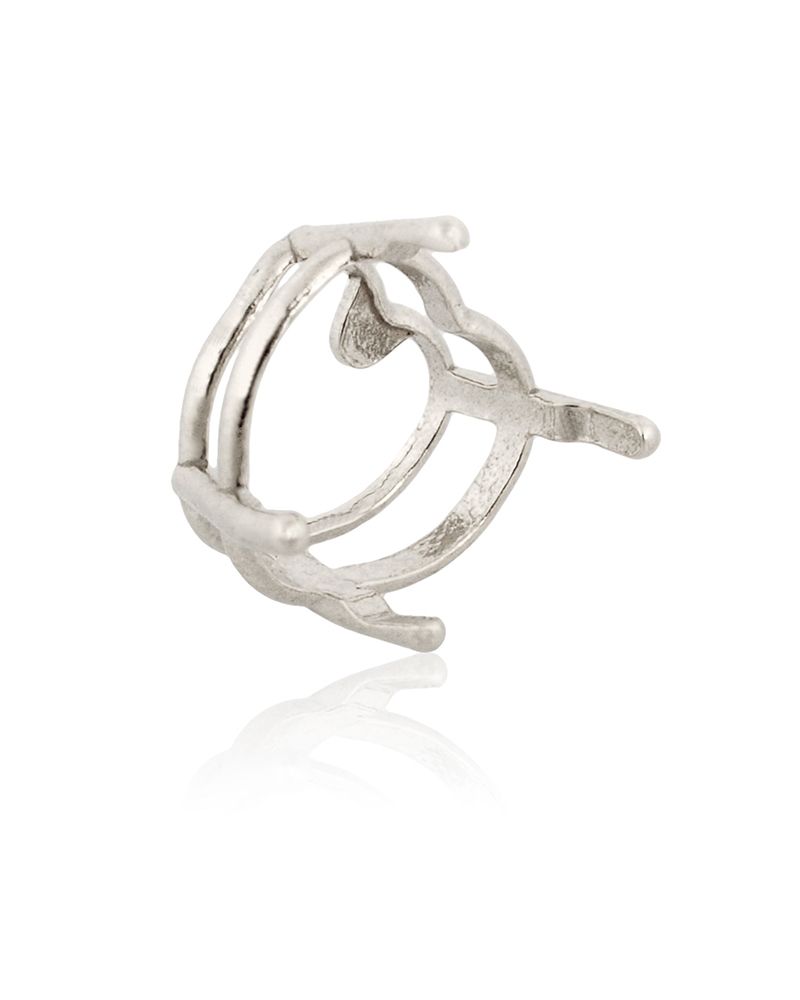 14K White Gold 4 Prong Heart Basket W/Seats Lw 75Pt (6mm) (14Xk4133Pzs)