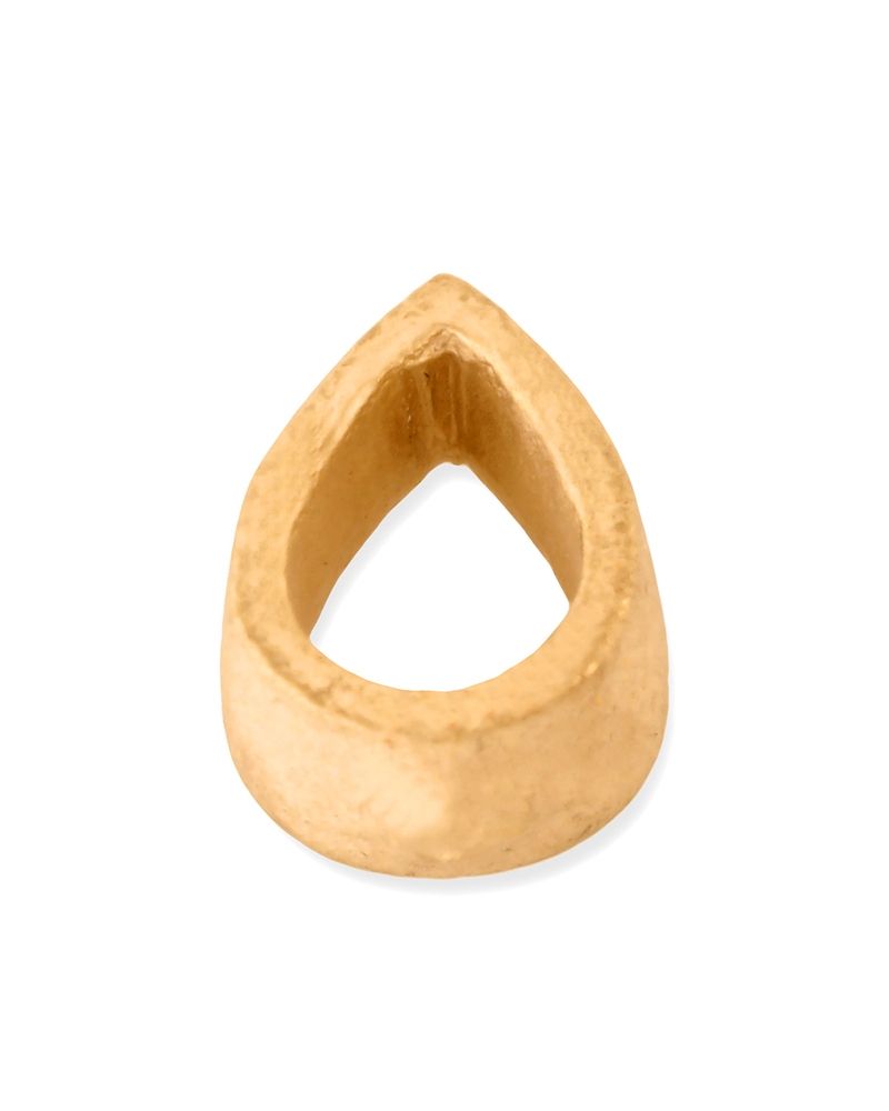 18K White Gold Pear Tube Setting 5.5X8mm