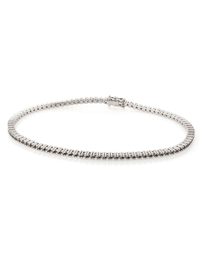 14K White Gold Tennis Bracelet 18Cm Long For 4Pt Round Stones