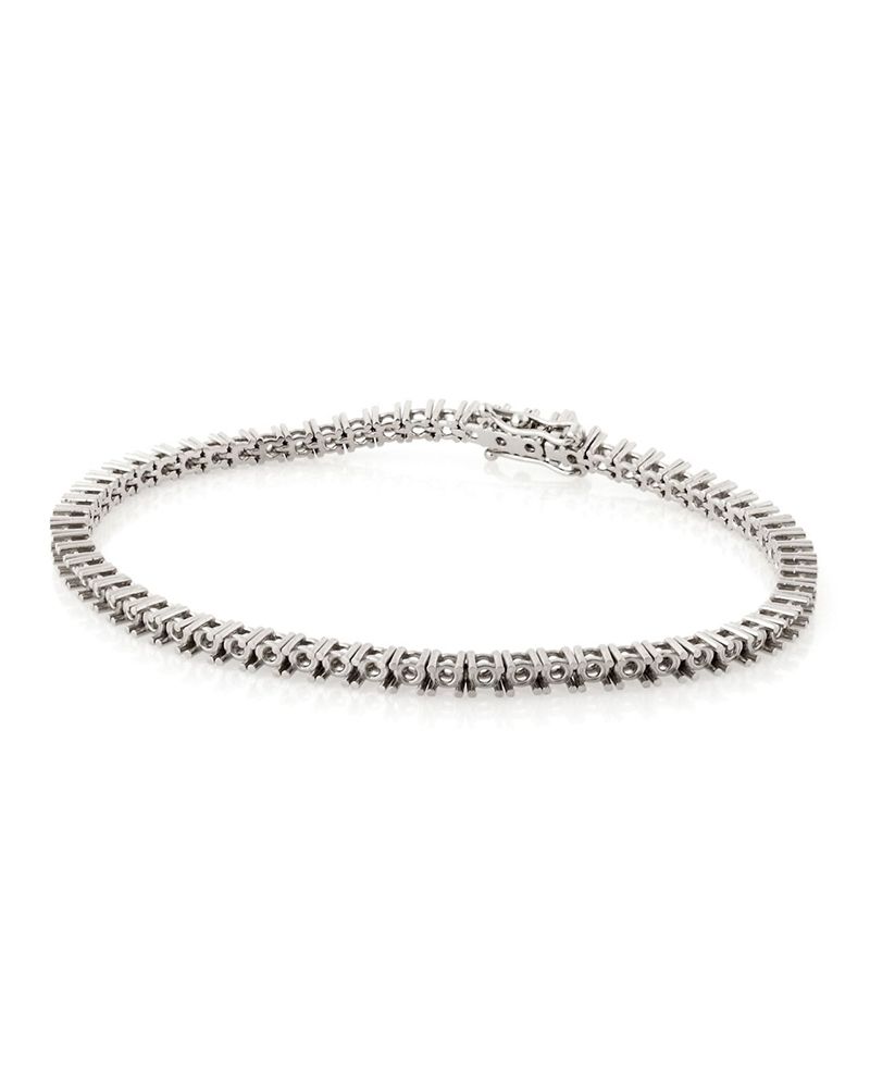 18K White Gold Tennis Bracelet 18Cm Long For 18-20Pt Round Stones