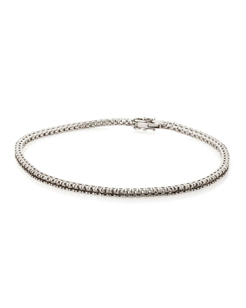 18K White Gold Square Tennis Bracelet 18Cm Long For 1Pt Round Stones