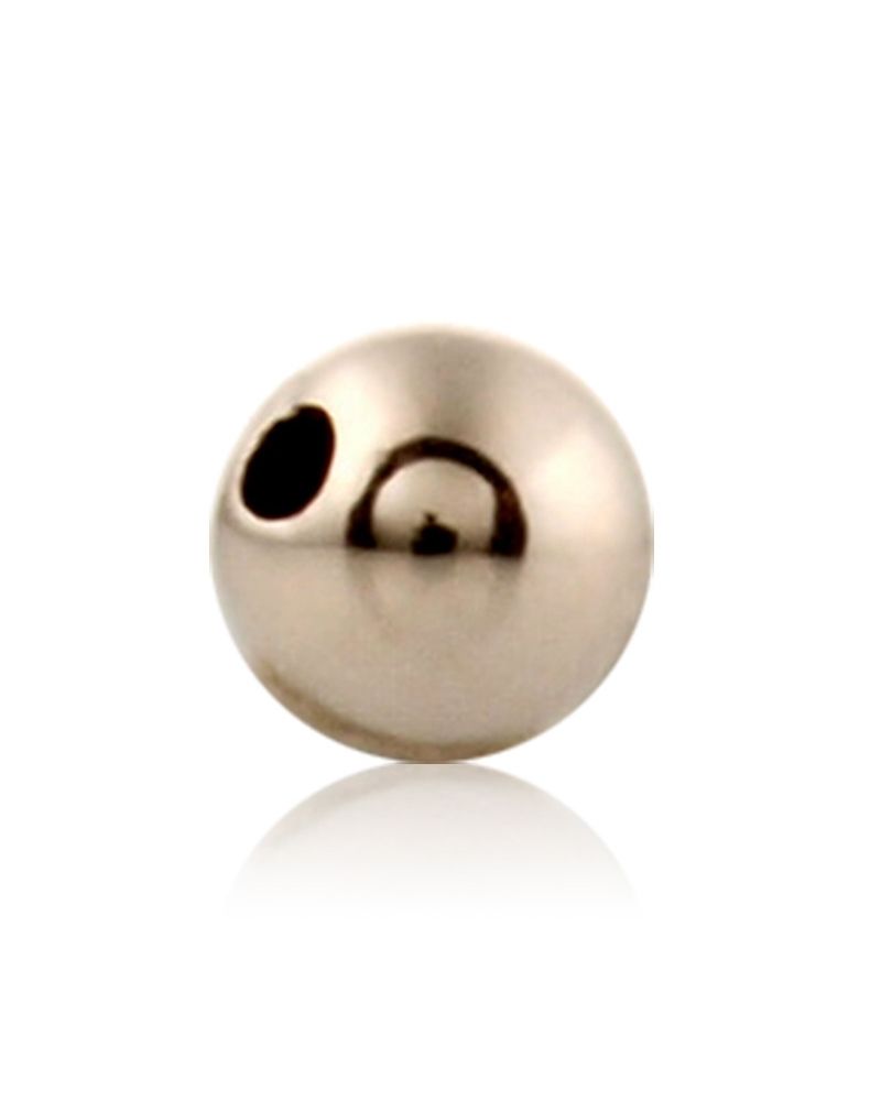 14K White Gold 5mm Seamless Round Bead 