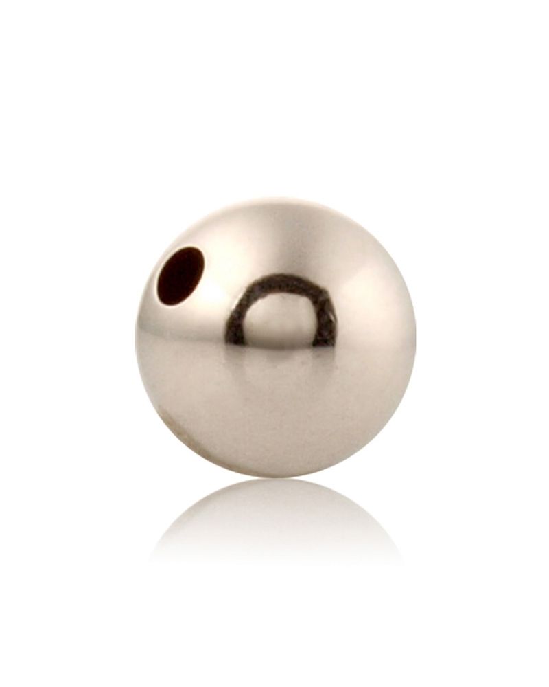 14K White Gold 8mm Seamless Round Bead 
