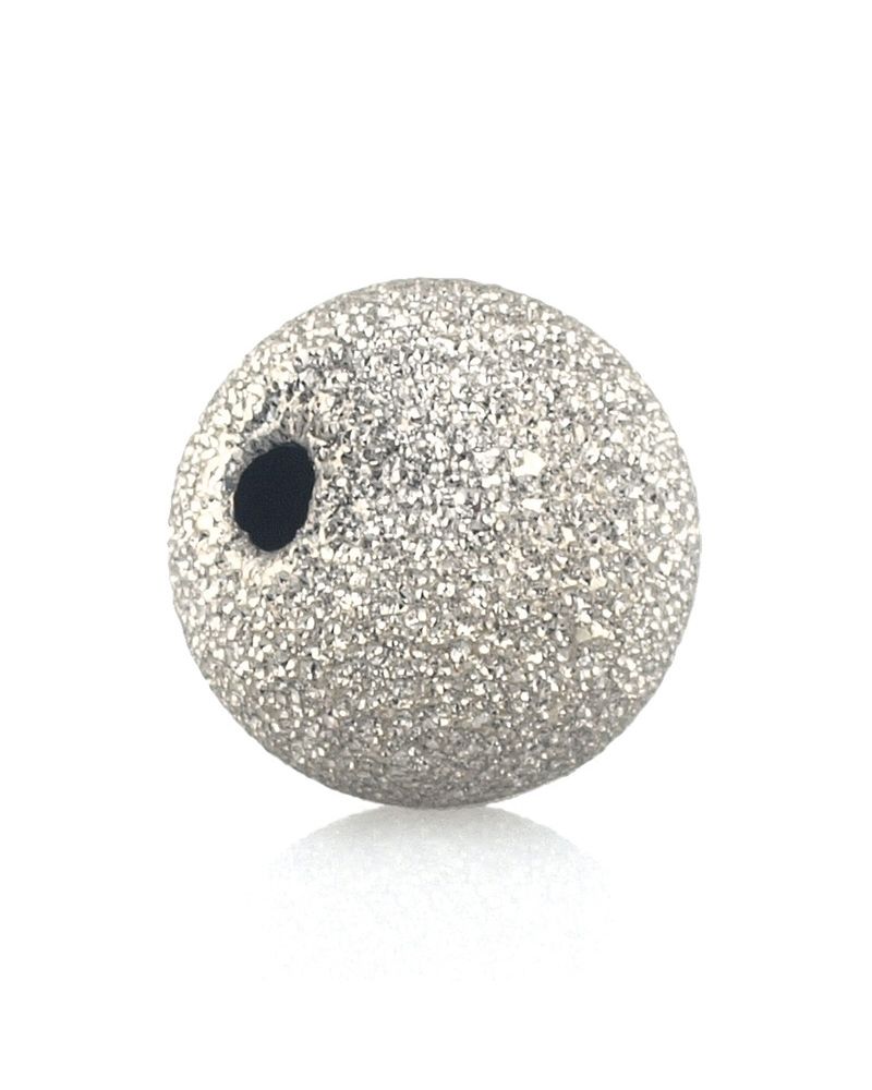 14K White Gold Laser Finish Bead 10mm (074Bdz78000100)