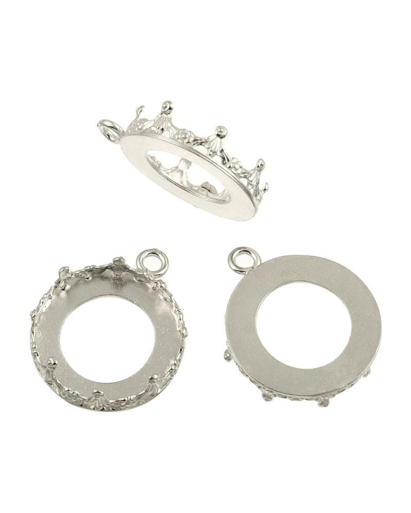 Sterling Silver Bezel Cup 12mm Gallery 1231H Flat Back +Ring