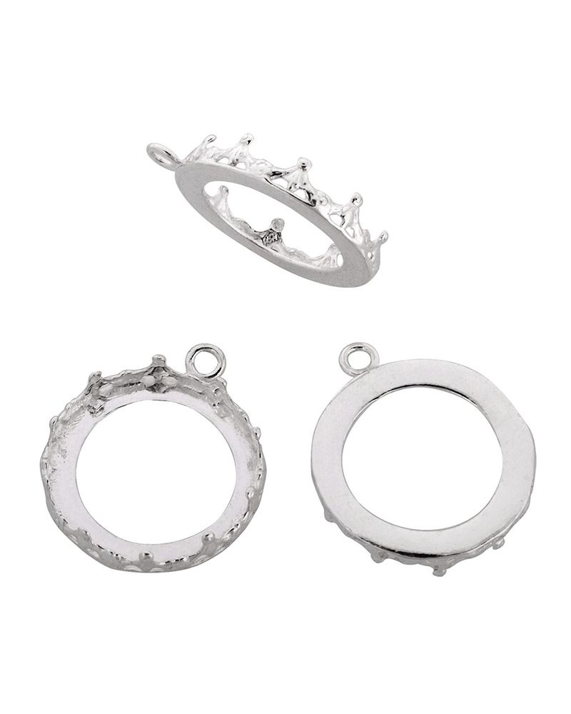 Sterling Silver Bezel Cup 20mm Gallery 1231H Flat Back +Ring