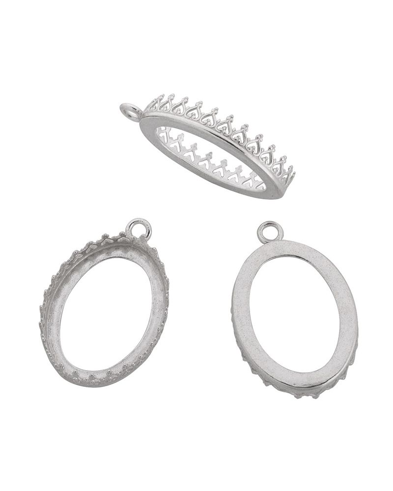 Sterling Silver Bezel Cup 18/25 Gallery 3280 Flat Back +Ring