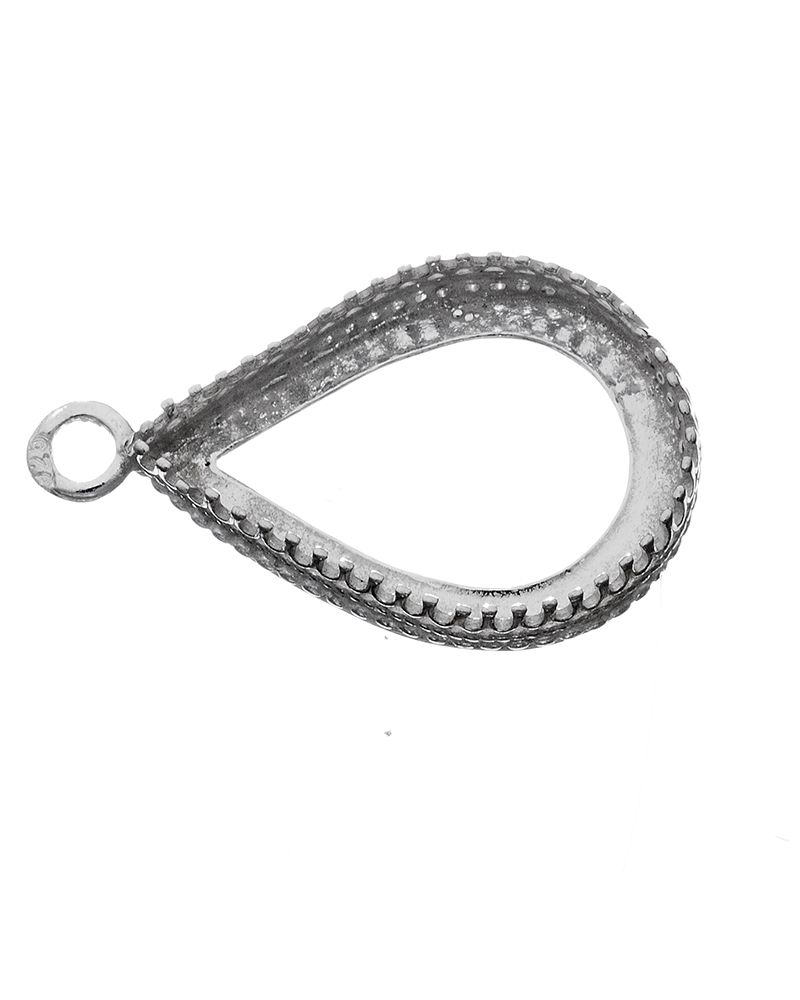 Sterling Silver Bezel Cup 18/25 mm Gallery 475 Flat Back +Ring