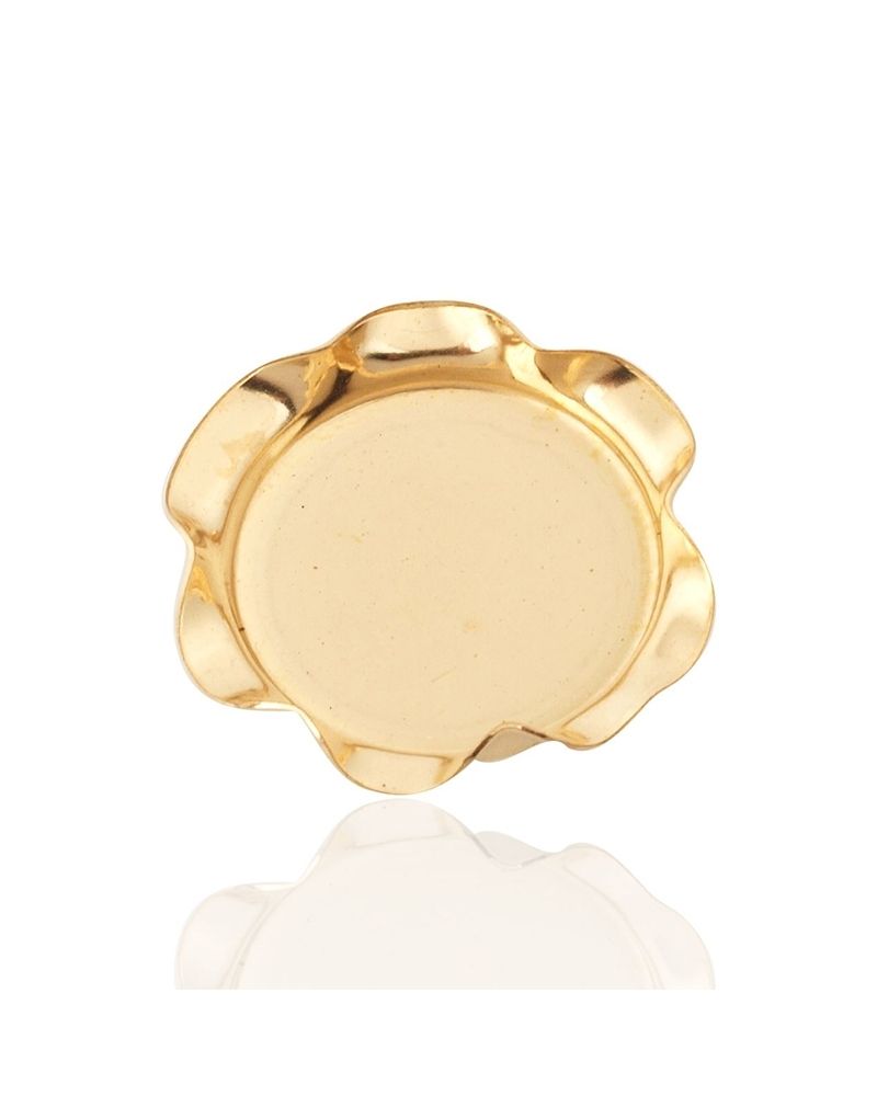 Yellow Gold Filled Flower Bezel Cup 12mm