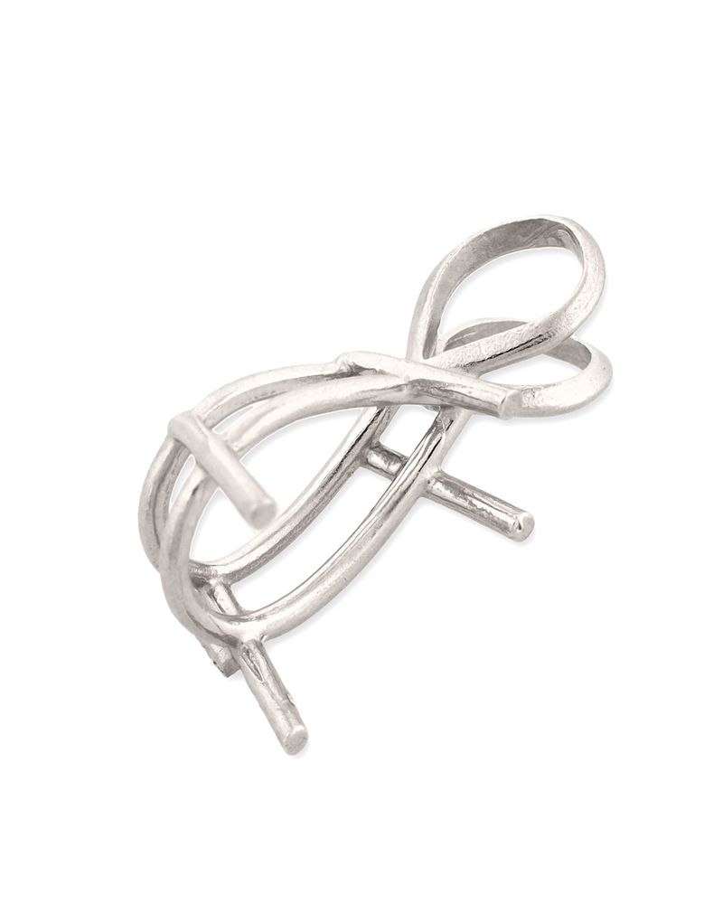 14K White Gold Pear Shape Setting Pendant 9X14mm