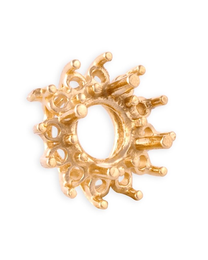 14K Yellow Gold Round Setting Cluster 75Pt + 12 3Pt Stones