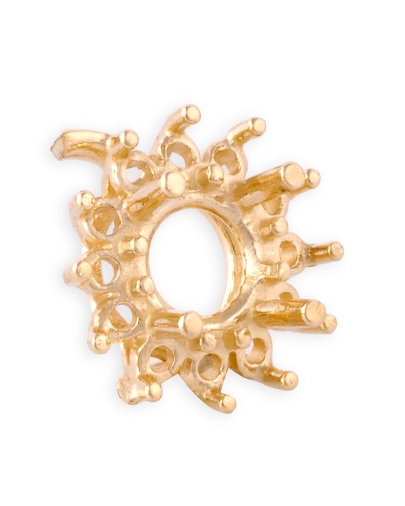 14K Yellow Gold Round Setting Cluster 1Ct + 12 3Pt Stones