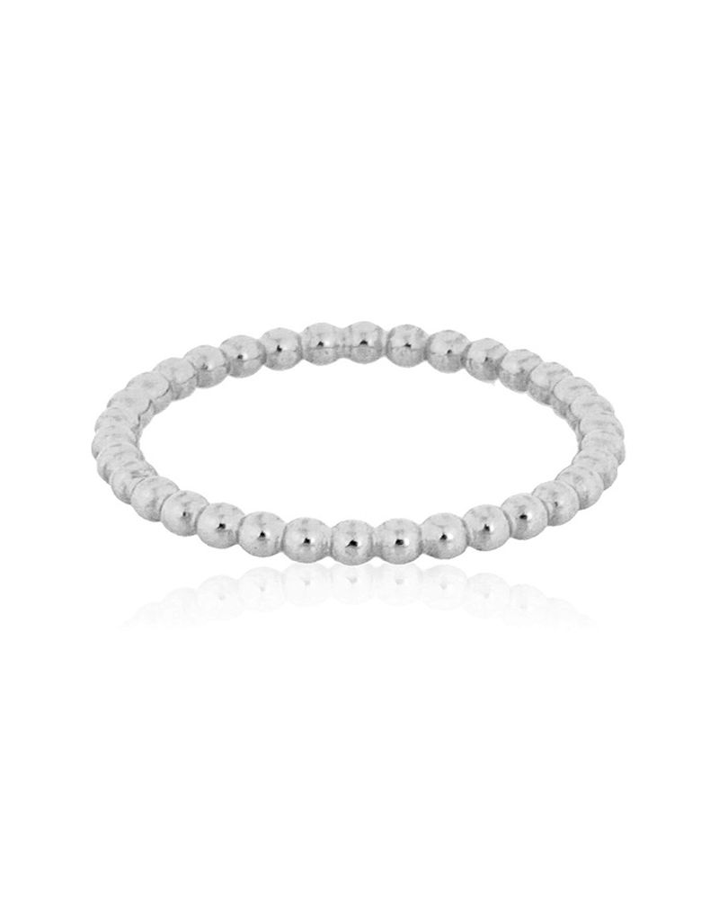 925 Sterling Silver 1.5mm Pearl Wire Ring Size 6.5 (17.1mm)