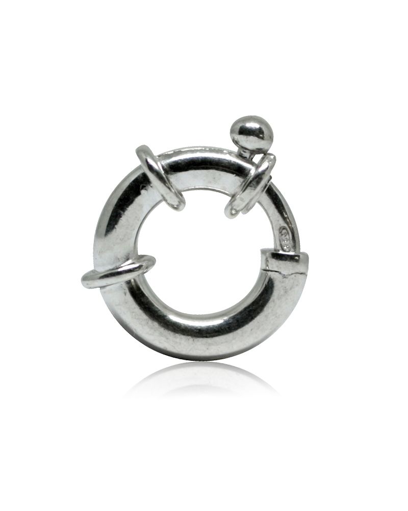 925 Sterling Silver Spring Clasp Deluxe 14mm (Tube 3mm)