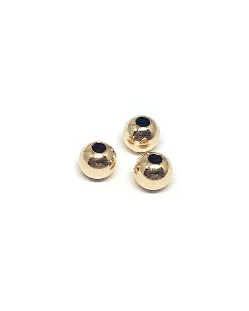 Yellow Gold Filled 4mm Seamless Round Bead (Hole 1.4mm)