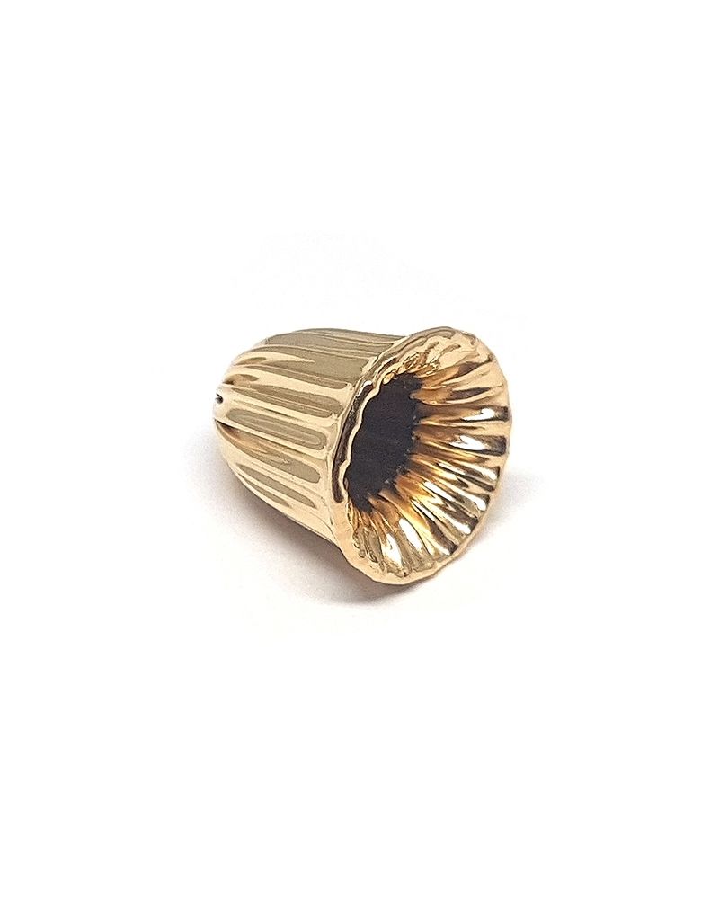 Gold Filled 12x12mm Corrugated Bell-Shaped Bead