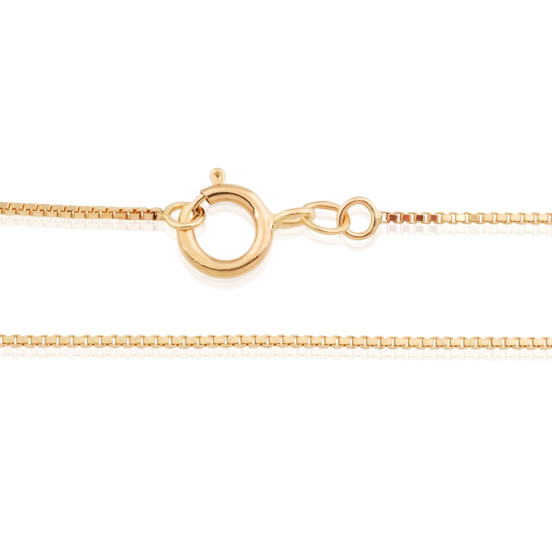 18KY 0.8mm Venetian Box Chain 16.5" (42Cm)