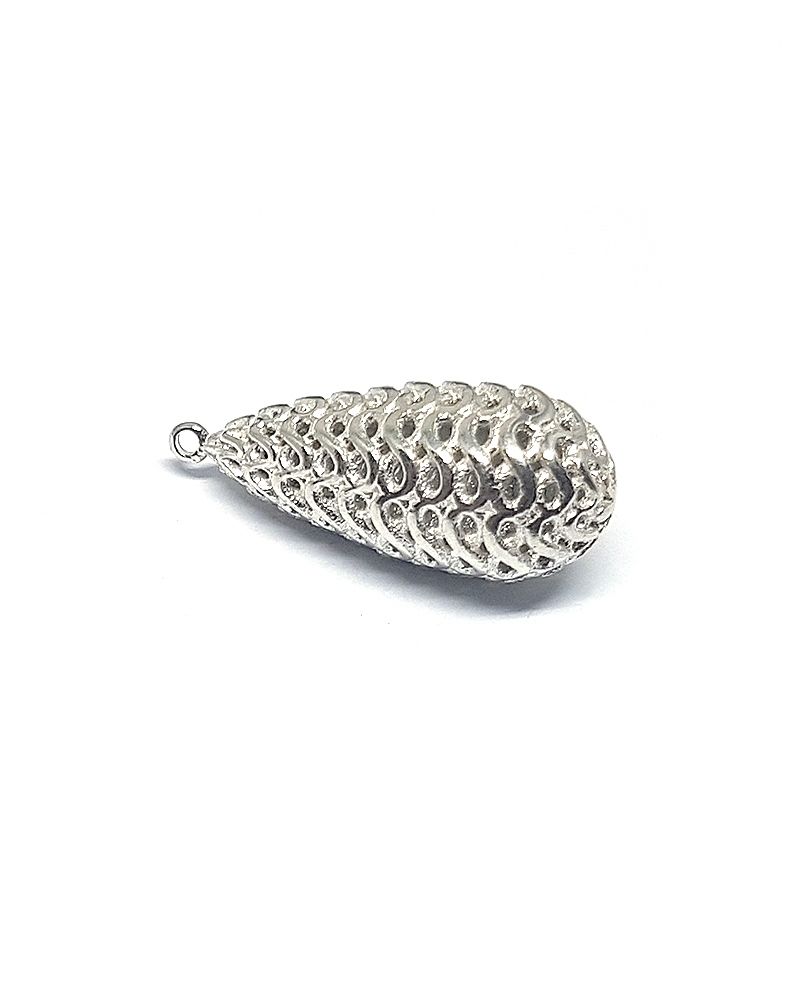 925 Sterling Silver Eight Shape Decorated Medium Drop Pendant