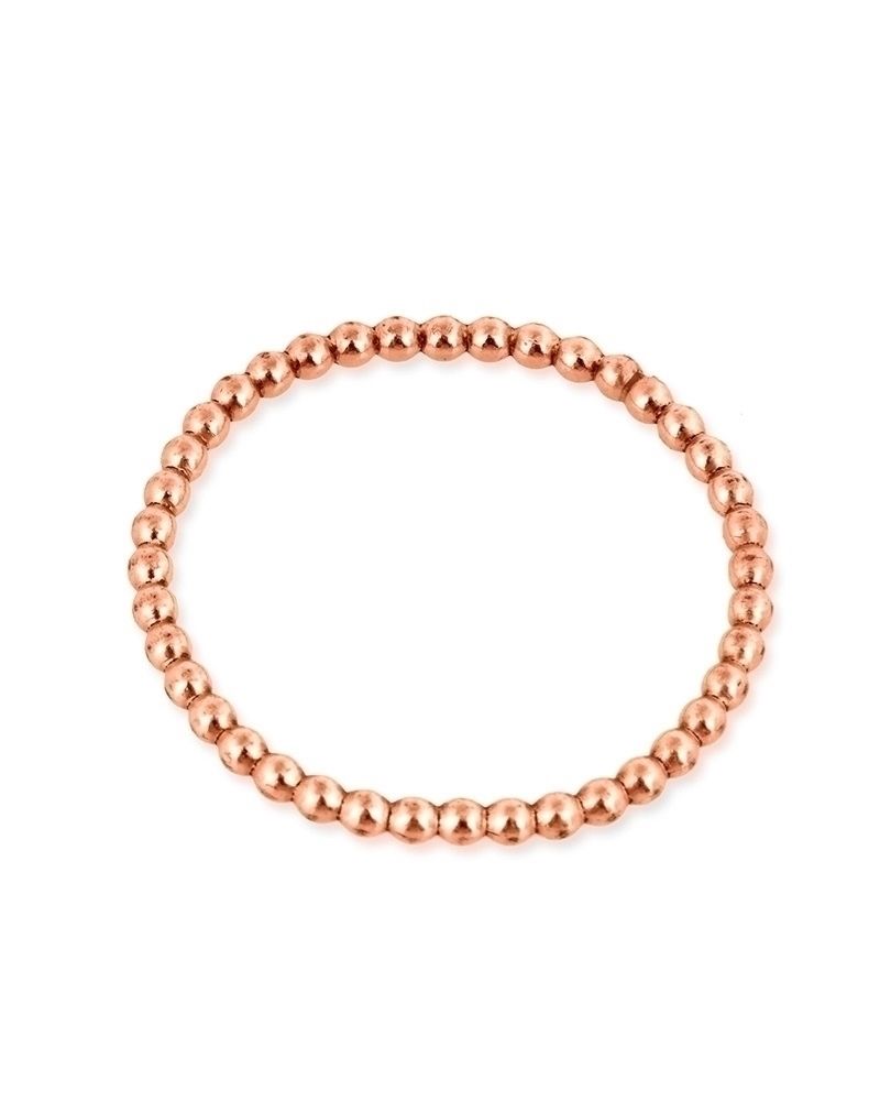 Rose Gold Filled 3mm Beaded Wire Ring  Size 6