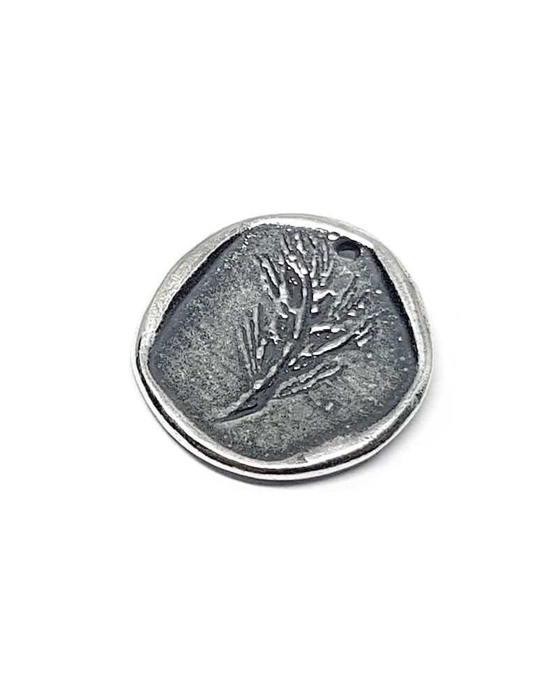 925 Sterling Silver Barley Coin Pendant