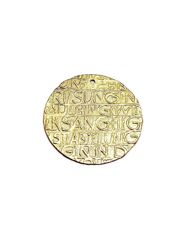 Yellow Gold Filled Disc With Letters 24mm