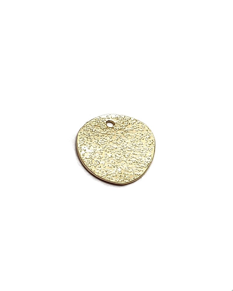 Yellow Gold Plated 5% 14K Satin Disc 10mm