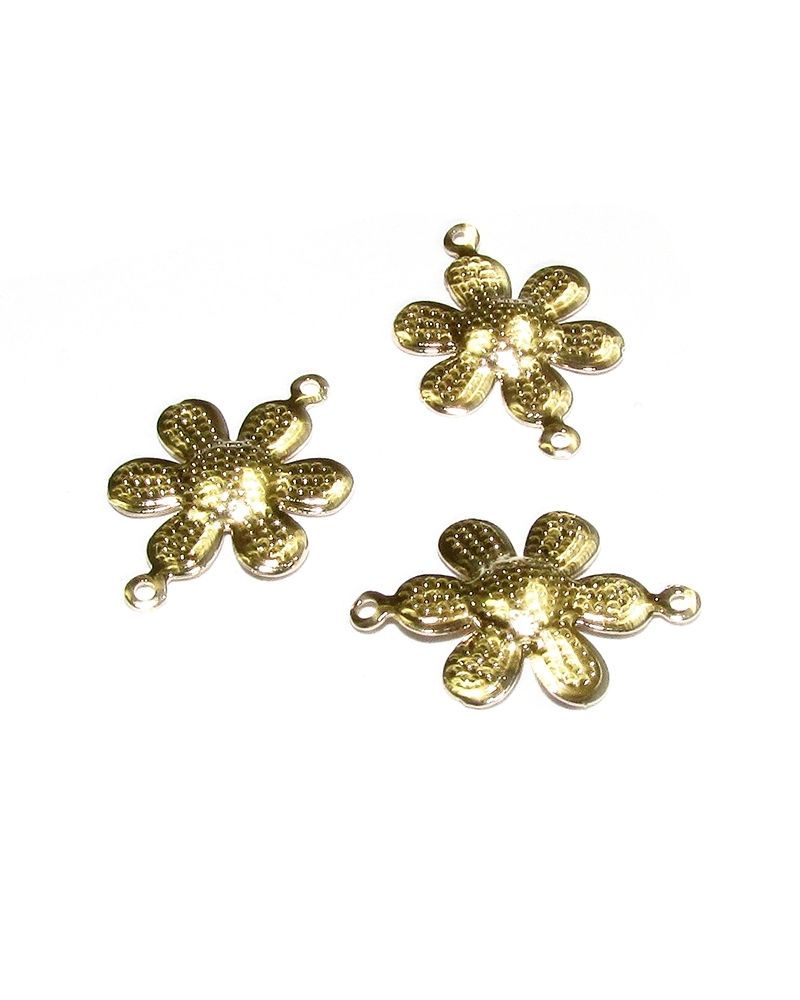 14K Gold Plated Flower Pendant  With Two Rings