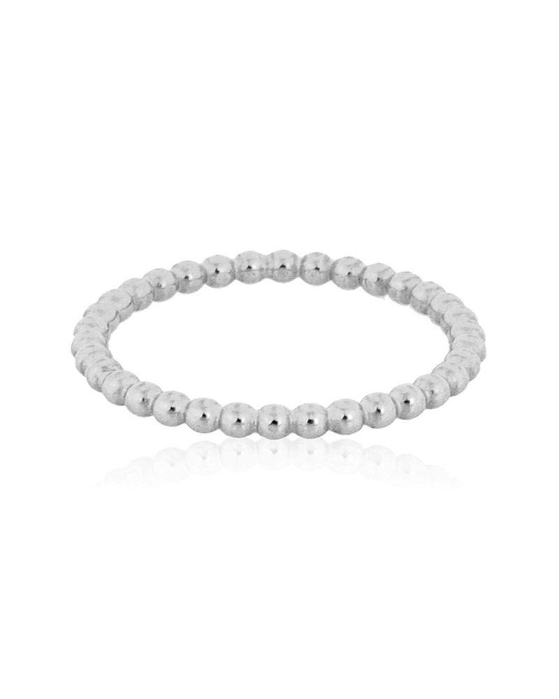 925 Sterling Silver 1.5mm Pearl Wire Ring Size 5.5/16.7mmi/D