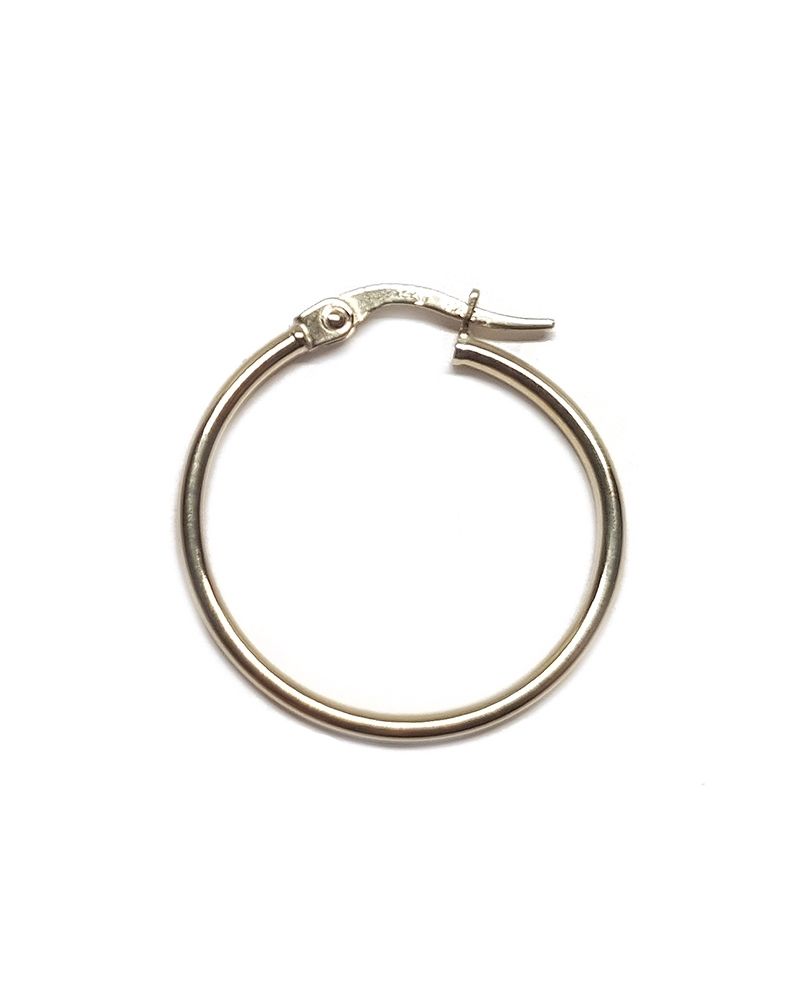 14K Yellow Gold  Hoop Tube Earring 23X1.5mm W/snap