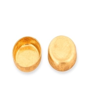 14K Yellow Gold Oval Bezel Cup 6X8mm