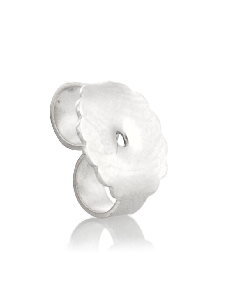 14K White Gold Large Flower Ear Nut